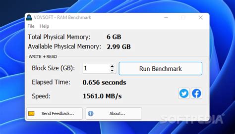 Vovsoft RAM Benchmark 1.1